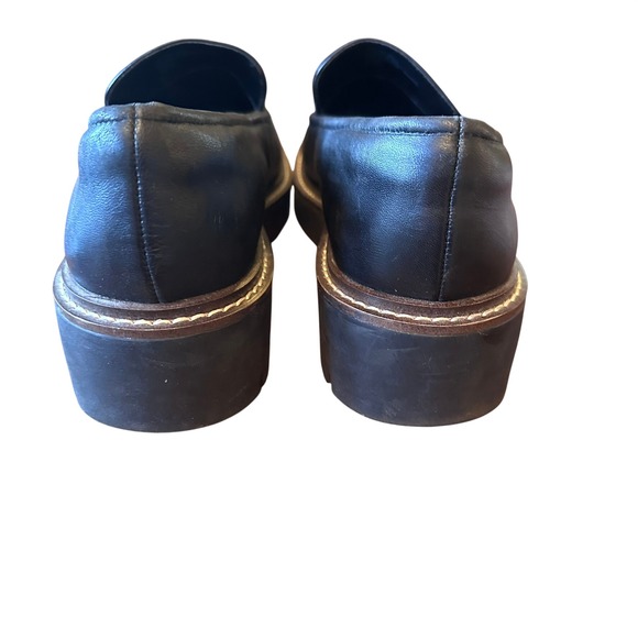 Nordstrom NOTORIE-LEA Black Leather Woven Platform Loafers Womens 10M Preppy - Picture 10 of 16